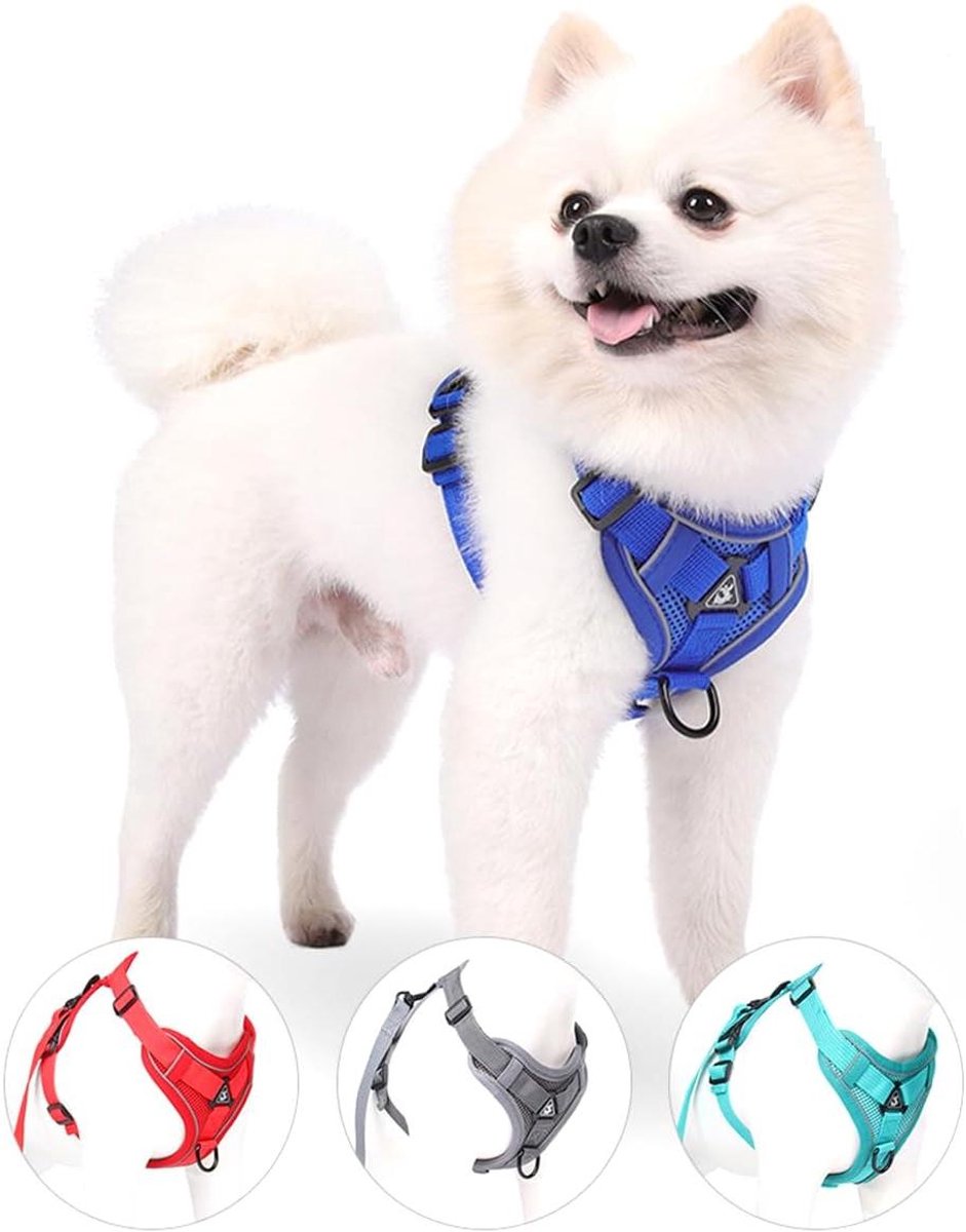 Hondenharnas en riem - Honden tuigje kattenvest - Anti-trek wandelen - Ontsnappingsbestendig ontwerp - Maat XL - Bruin