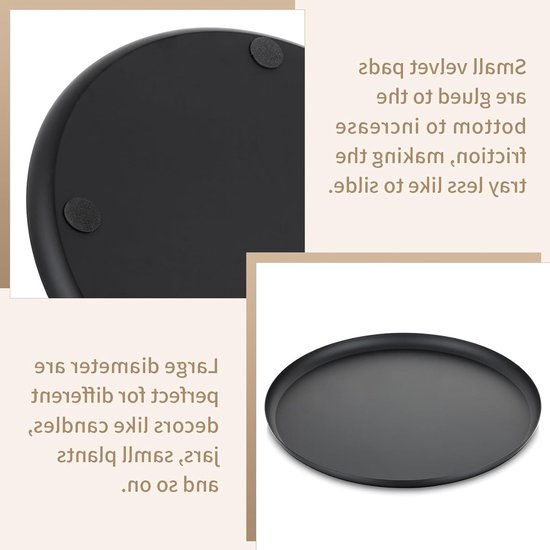 Decoratieve Zwarte Kaarsenhouder - 28cm Rond Metalen Kaarsenstandaard voor Tafel, Koffietafel, Eetkamer en Badkamer — afbeelding 4