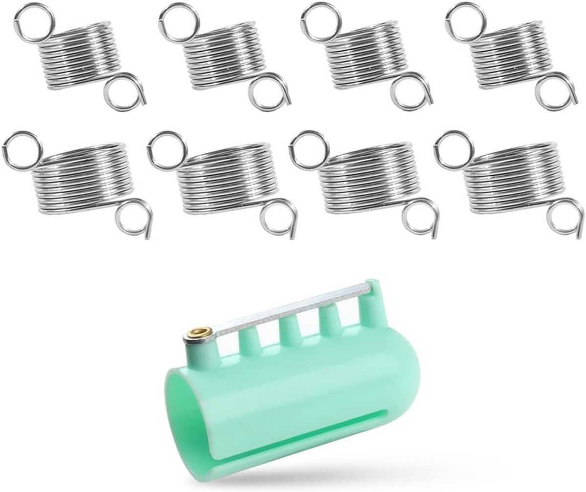 Complete set van 9 haaknaalden met kunststof garenhouder, metalen lussen en brei-accessoires voor creatieve DIY projecten