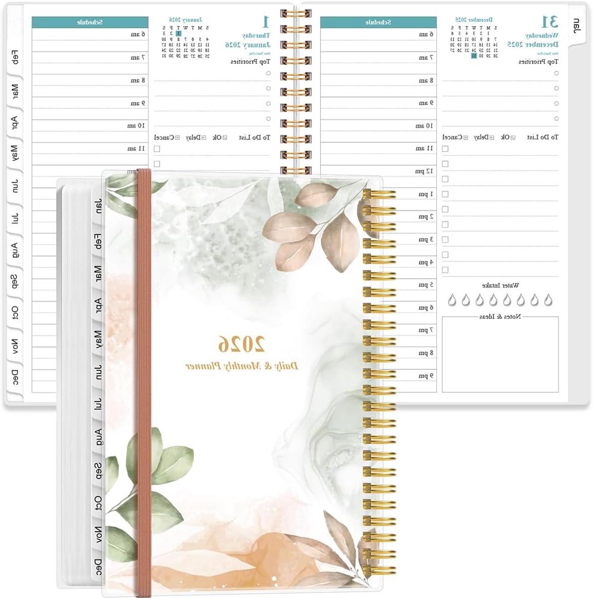 Dagelijkse en Maandelijkse Planner - Agenda 2026 - Planning en Organisatie - Eén Pagina Per Dag