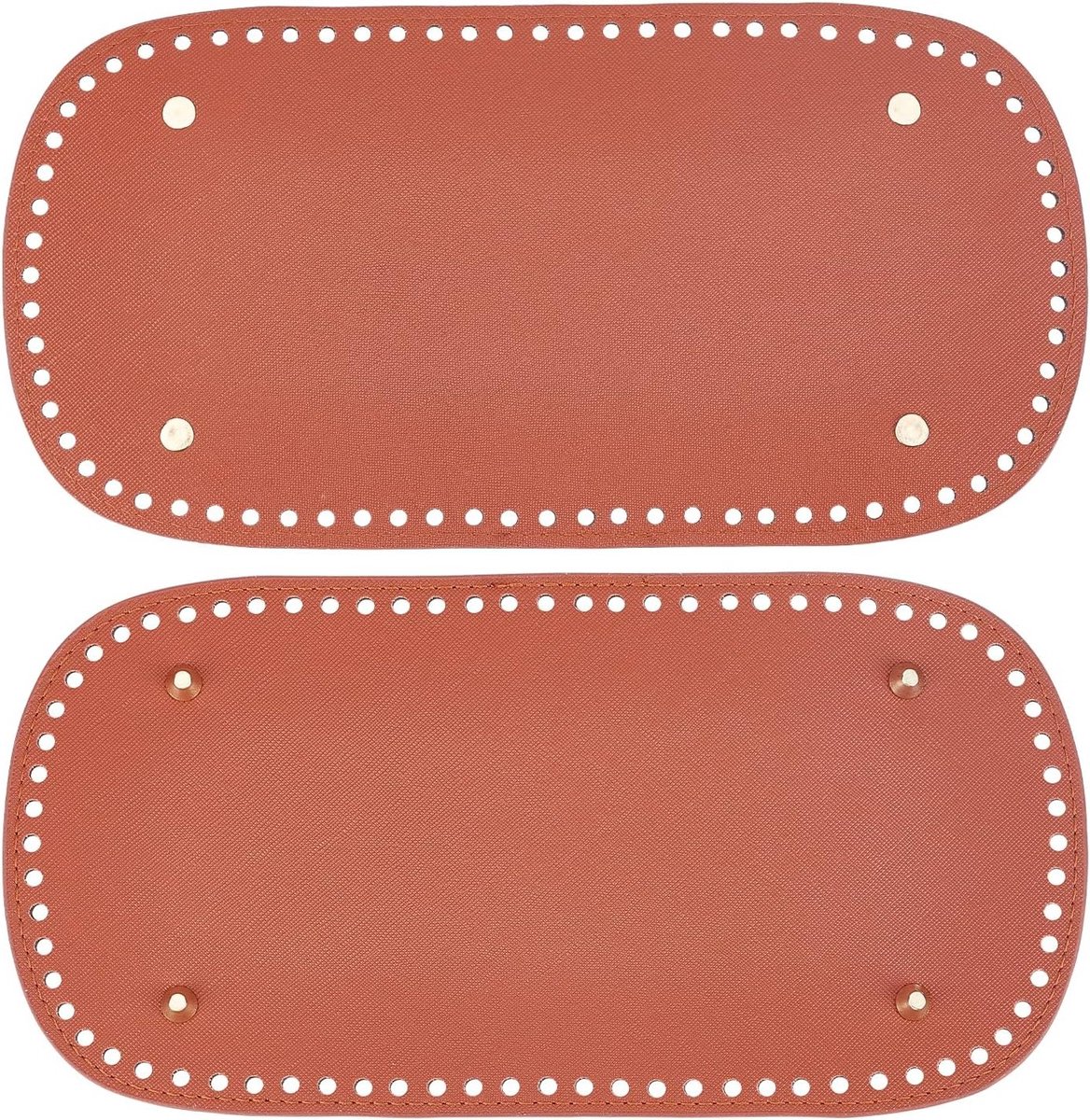 Katoenen tasbodem van PU-leer, 2 stuks, ovale tasvormers met gaten voor handwerk en DIY-accessoires, 30x15cm, perfect voor handtassen en schoudertassen