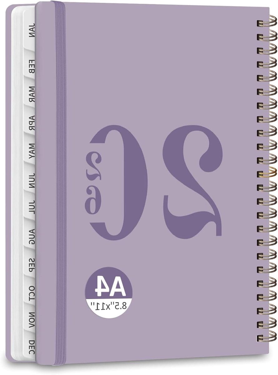 2026 Planner - Agendaboek Kalender - Planning Organiseren - Harde Kaft - 20.5 x 28 cm - Paars