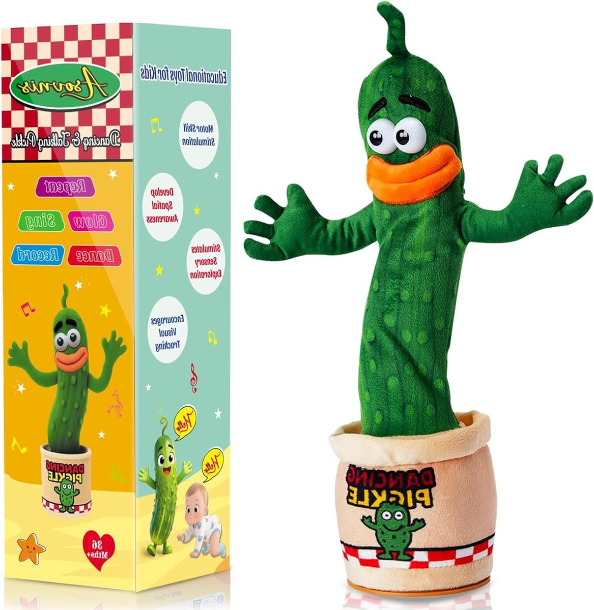 Dansen Praten Ornament - Augurk Decoratie - Kinderen Vermaken - Interactief Speelgoed - 20 inches - Groen
