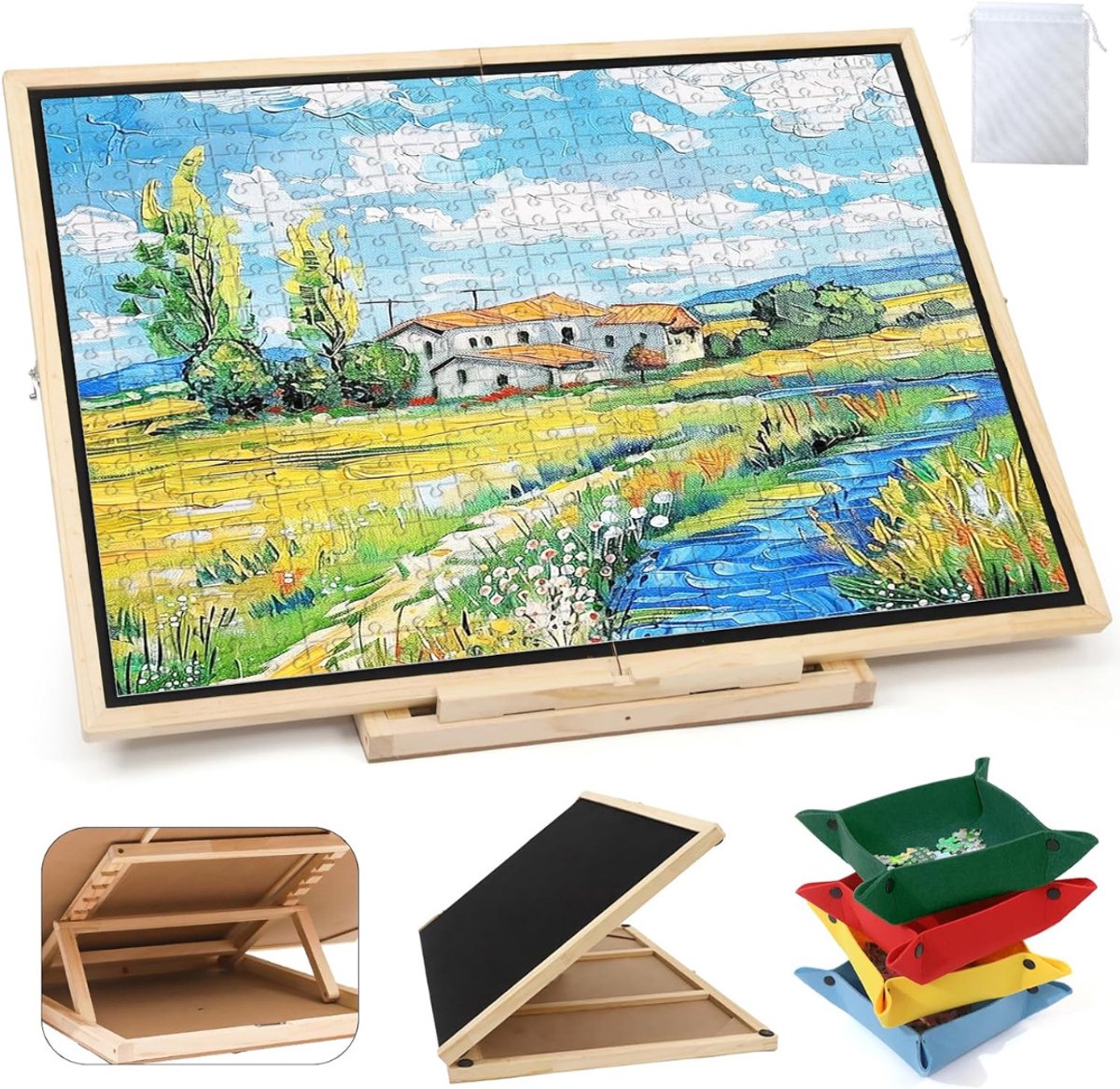 Core® Puzzeltafel - Puzzelbord - Puzzeltafel met Lades 1000 Stukjes - Meerkleurig - 91cm x 66cm x 2cm