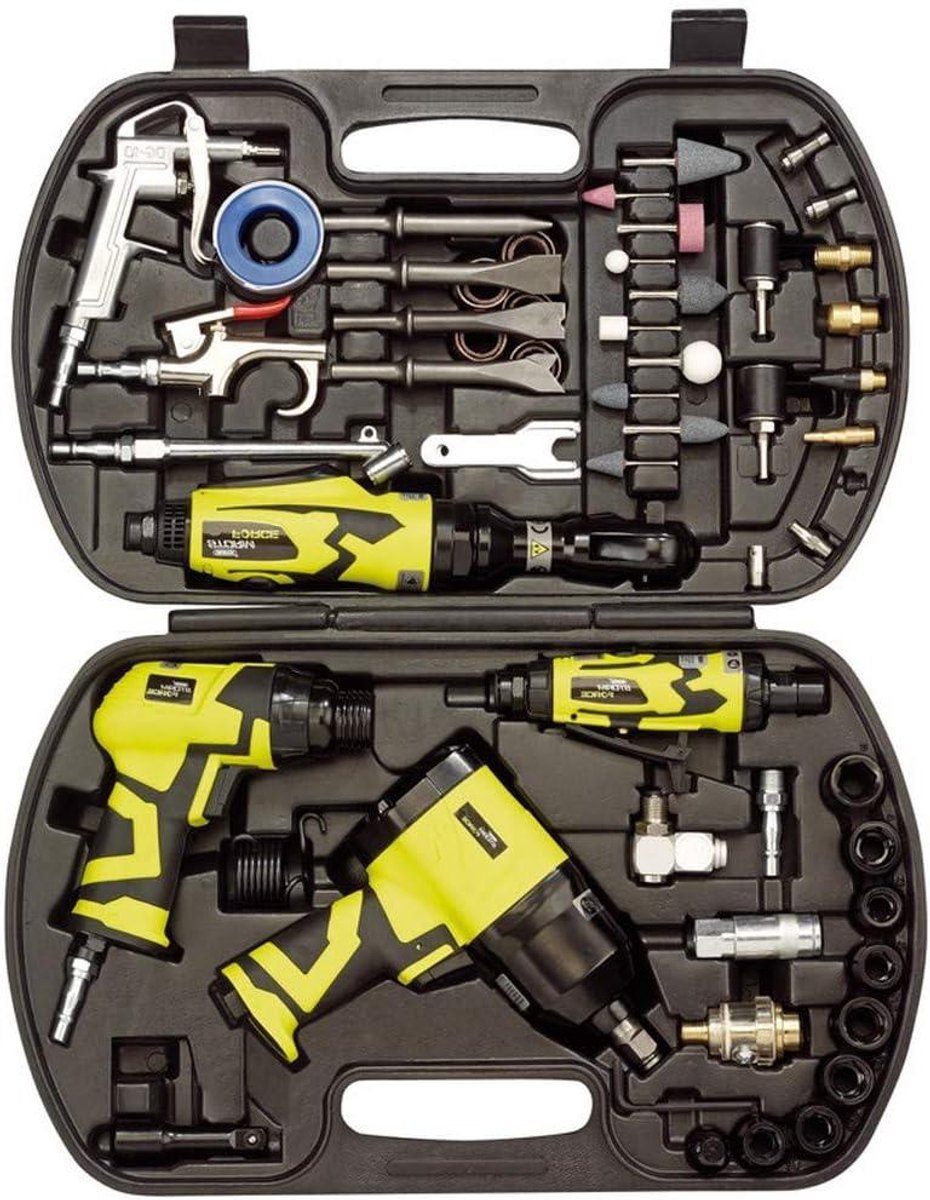 Luchtgereedschap Set - Air Tool Kit - Werkplaats Gebruik - 68 Delige Kit - 1/2 Inch - Blauw