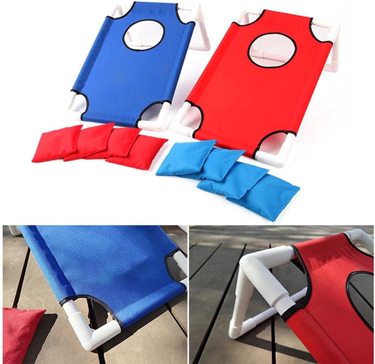 Cornhole Spelset - Werpspel Zitzakken - Familie Vrienden - Opvouwbaar Draagbaar Ontwerp - 43 x 14 x 14 cm - Set