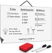 Huysplan Magnetisch Whiteboard Koelkast – Weekplanner Maandplanner Boodschappenlijst – Met Stiften en Wisse