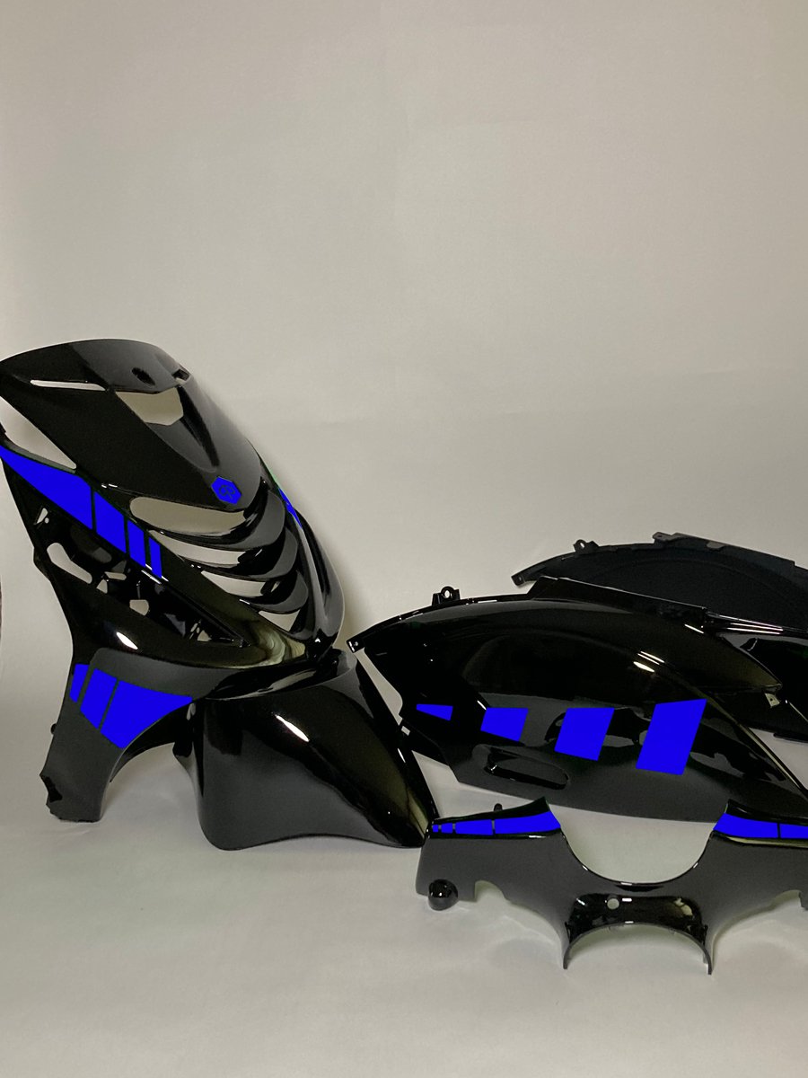 Piaggio Zip Stickerset - Striped - Blauw