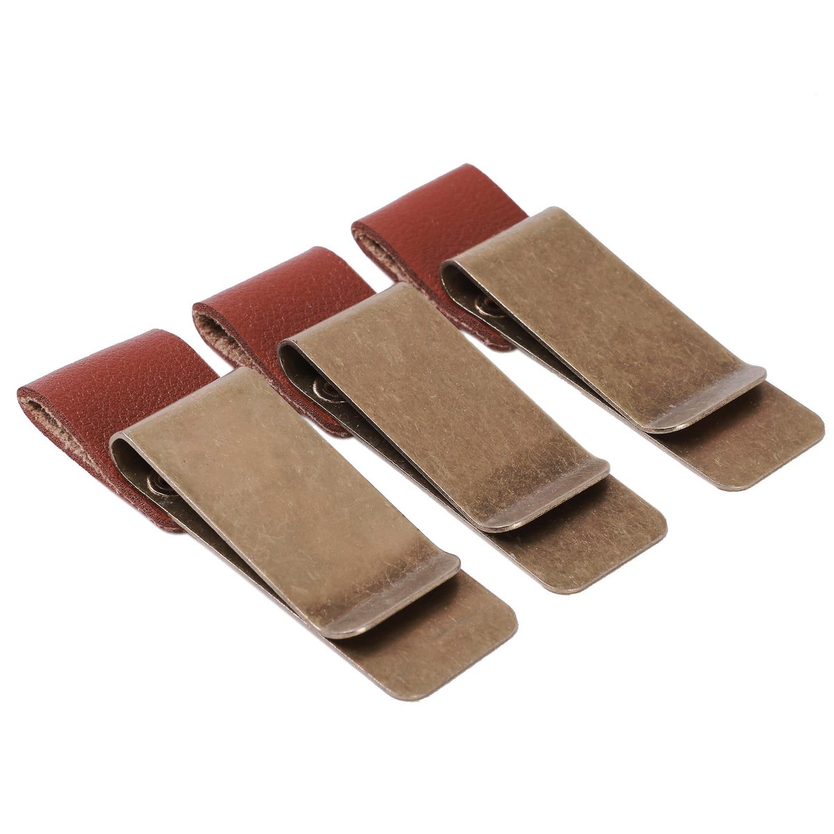 Cosensi- Penhouder Set van 3 - Retro/Vintage Ontwerp - Roestvrij Staal - PU Leer - Pennenhouder voor Notitieboek - Clip van 5,5 cm