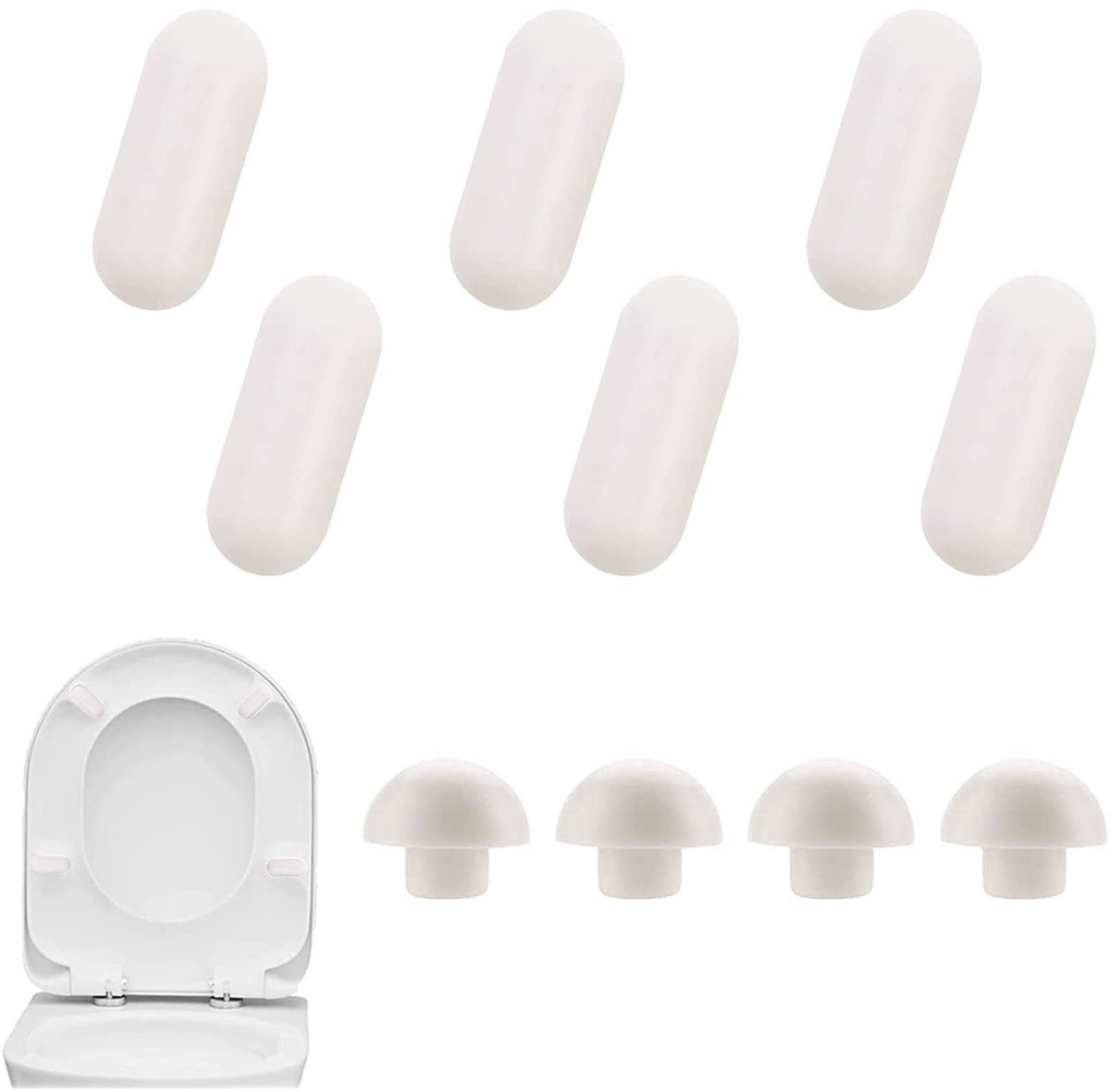 Cosensi- WC-Stoppers 10 Stuks - Bumpers/WC-Brilbuffer - Duurzaam LDPE/EVA - Slijtvast/Hittebestendig - Universeel Ontwerp - Goede Demping - Toiletbrilbumpers