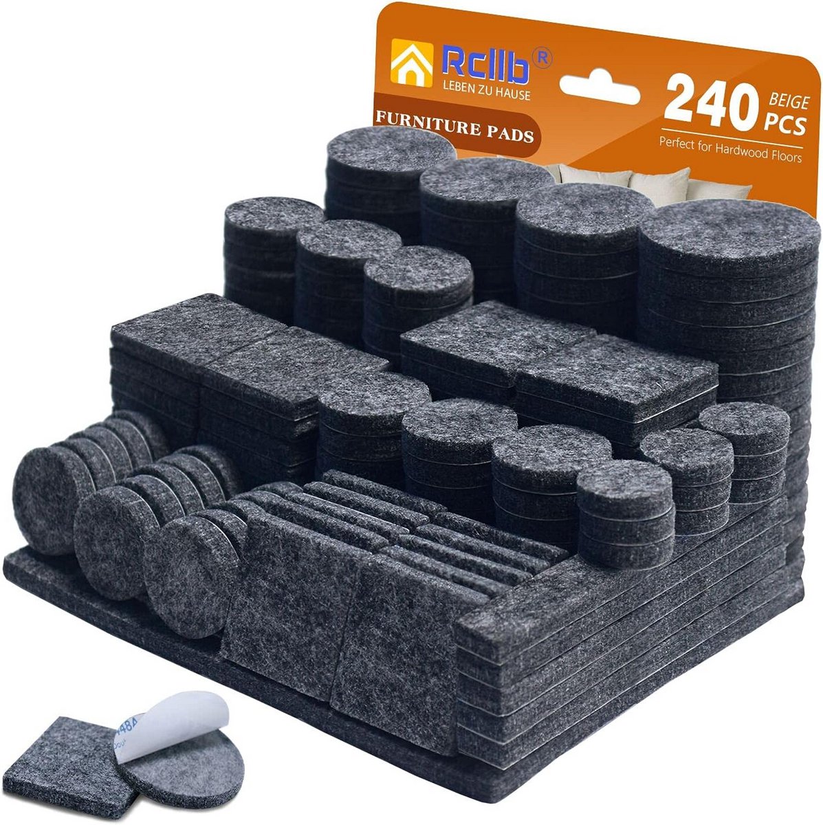 Zelfklevende Viltglijders 240 Stuks - 5mm Dikke Meubelglijders voor Stoelen, Tafels, Vloerbescherming