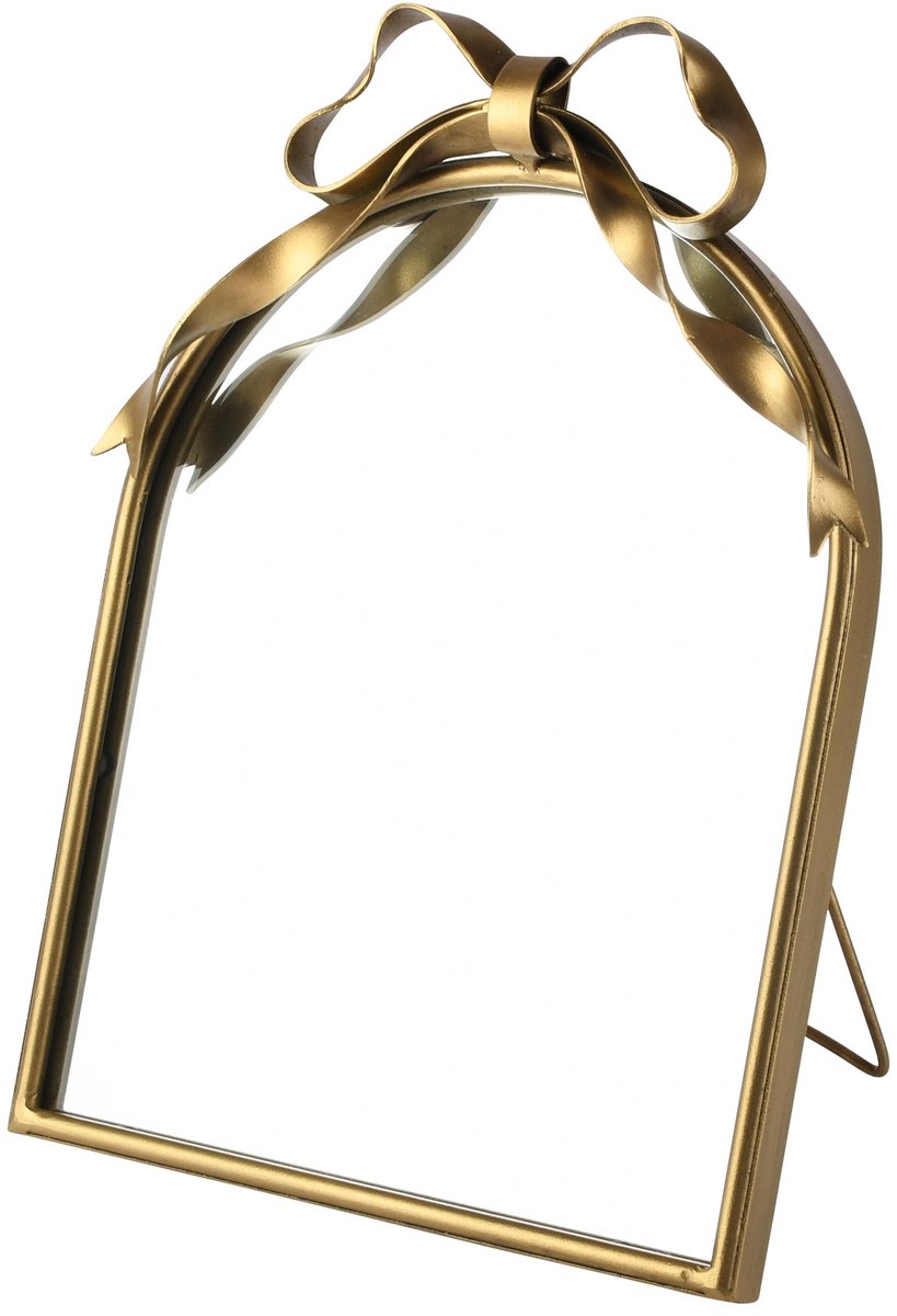Dekoratief | Spiegel m/strik, goud, metaal/glas, 27x35x5cm | A265188