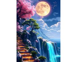 DPHERO Bright Moon Diamond Painting Kits voor beginners en volwassenen, 5D DIY Night Sky Diamond Art Kits, Ronde Volledige Boor Wonderland Gem Art Ambachten, DIY Schilderen op Nummers voor Home Muur