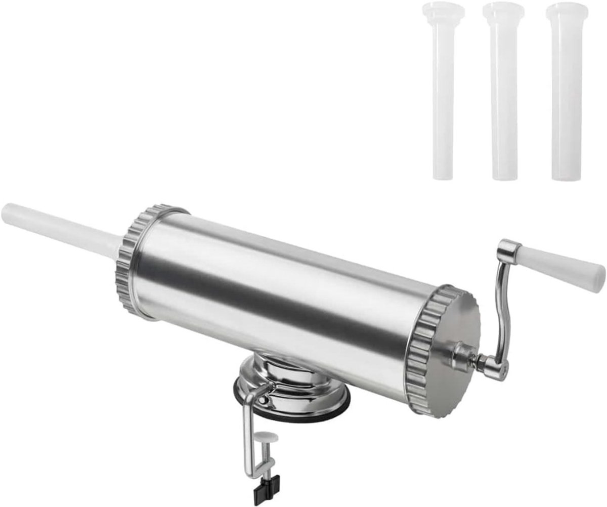 QIN® Worstenvuller - Worstenmaker - Worstmaker - Worstmachine - Worstenvul Machine - 2,5kg - 58x21x18cm - Zilver - 58cm x 21cm x 18cm