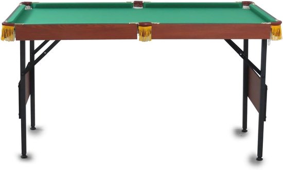 Inklapbare Pooltafel - Mini Tafel - Thuis Spelen - Compleet Accessoirespakket - 5ft - Houtkleurig — afbeelding 5