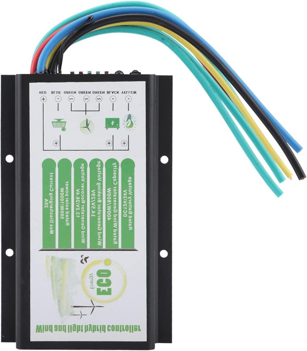 Hybride Energie Controller - Zonne Wind - Energie Systeem - Temperatuur Compensatie - 13x8.2x2cm - Zwart