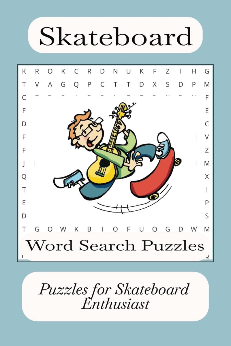Woordzoekpuzzelboek Thema Skateboarden - Puzzels over Tricks en Boards