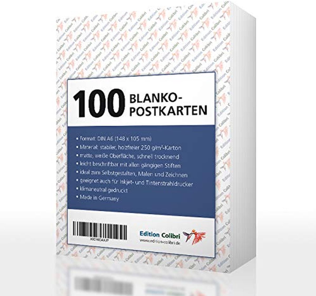 100 blanco ansichtkaarten om zelf te bedrukken - 250g papier, geschikt voor printers