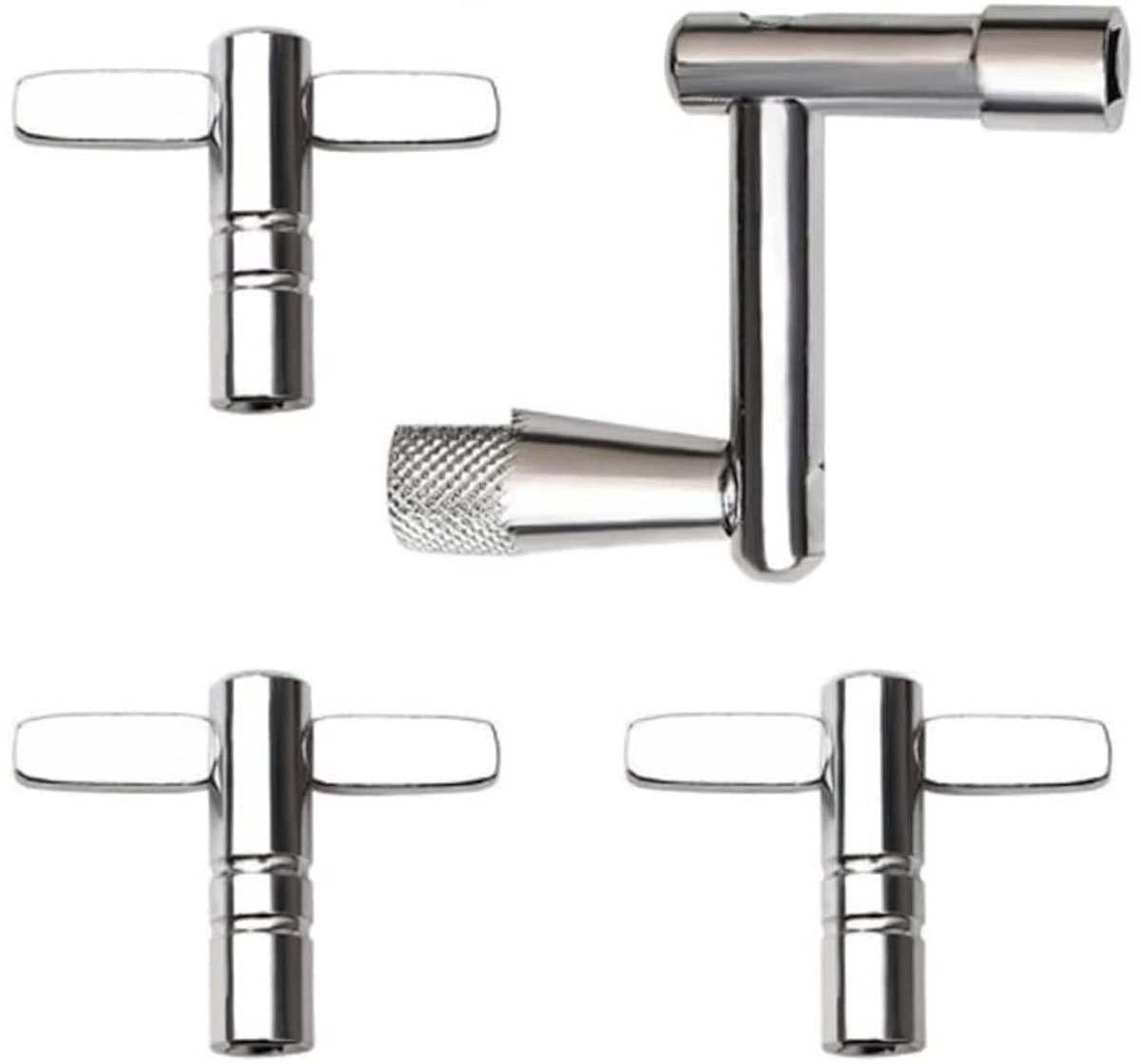 MTTproducts- Drumsleutel Set van 4 - Drumstel Afstellingssleutel - Stemsleutel - Percussie-Instrumenten - Hoogwaardig Metaal - Duurzaam en Corrosiebestendig - Tuning Key