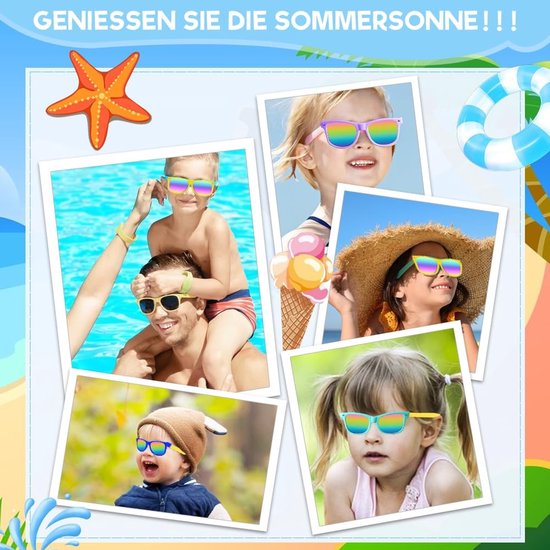 MTTproducts- Kinderzonnebrillen UV400-bescherming - 12 Stuks - Neonkleuren - Feestaccessoires - Grappige Partyzonnebrillen - Creatief Speelgoed - Feestzonnebrillen van Mttproducts — afbeelding 3