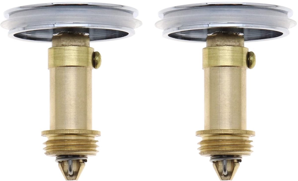 MTTproducts- Gootsteenplug 38 mm - Pop-up Stopper - Messing - 2 Stuks - Afdichtring - Duurzaam en Corrosiebestendig - Afvoerplug
