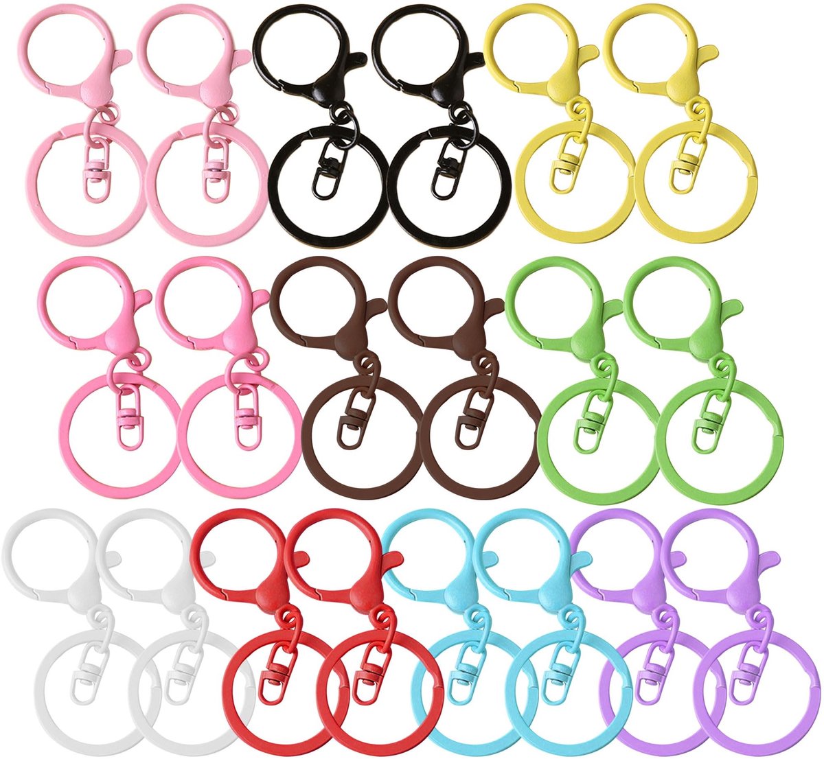 MTTproducts- Karabijnhaken 20 stuks - Sleutelhangers - Sleutellabels - Sleutelhanger Ringen - Sleutelhanger Maken - Zinklegering