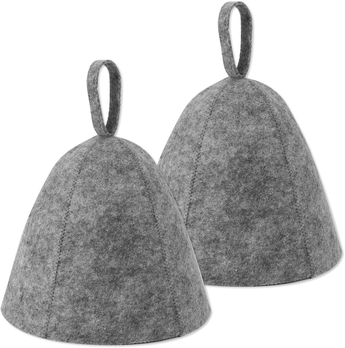 MTTproducts- Sauna Hoed Hoog Absorberend - 2 Stuks - Unisex Sauna Accessoires - Wol Vilt - Grijs - Comfortabel en Duurzaam - Banya Cap