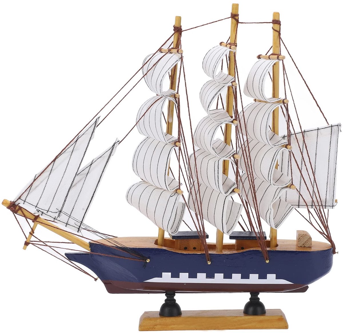 NTH products- Zeilboot Houten Decoratie - Mediterrane Stijl - Unieke Structuur - Duurzaam Grenenhout - Vintage Gevoel - Ideale Handgemaakte Decoratie - Scheepsmodel