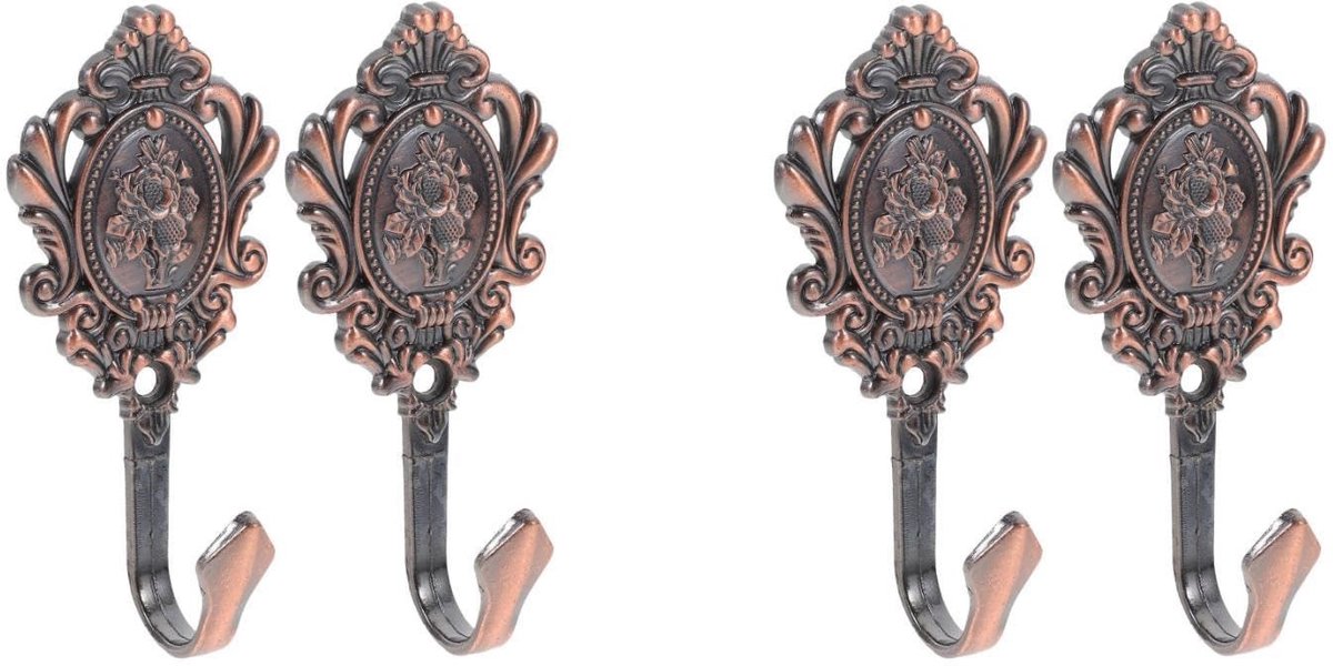 NTH products- Gordijnhaken 4 Stuks - Wandhaken - Gordijnhouders - Douchegordijnhaken - Kledinghaken - Eenvoudig te Installeren