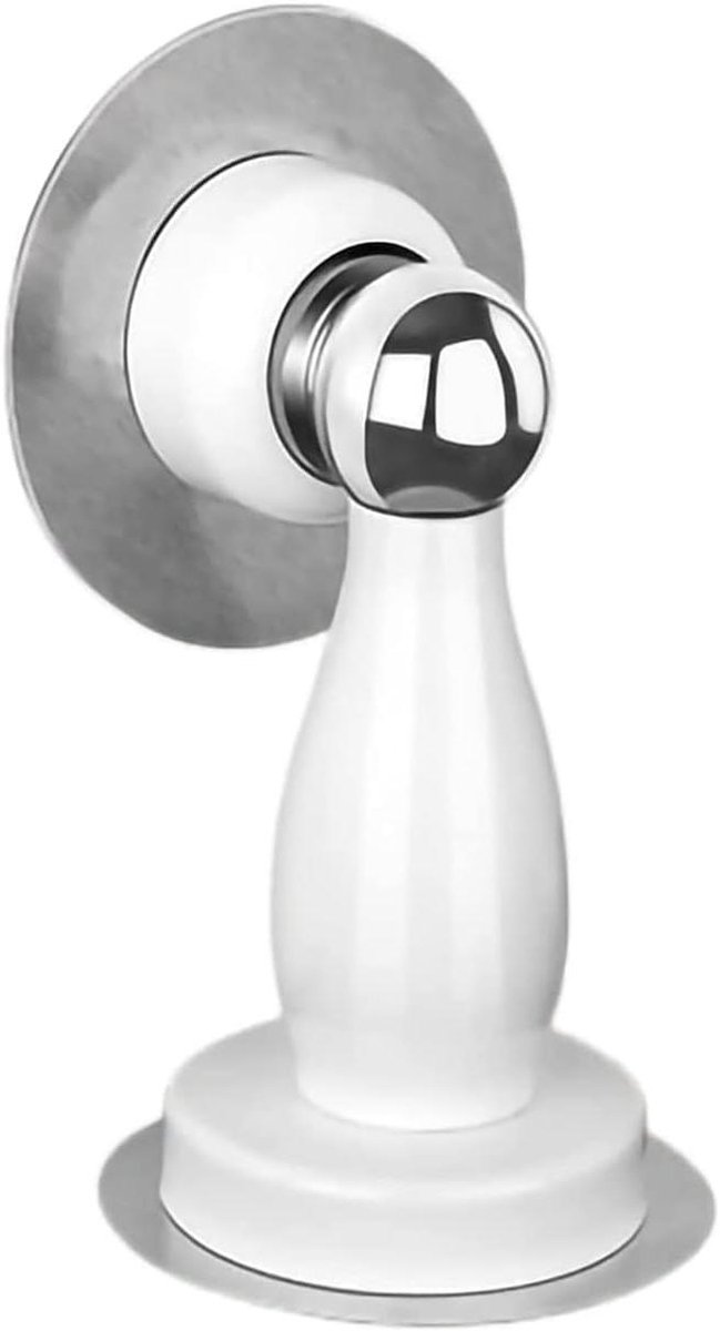 Deurstopper - Magnetische Houder - Deur Open Houden - Roestvrij Staal - 1 Stuk - Wit