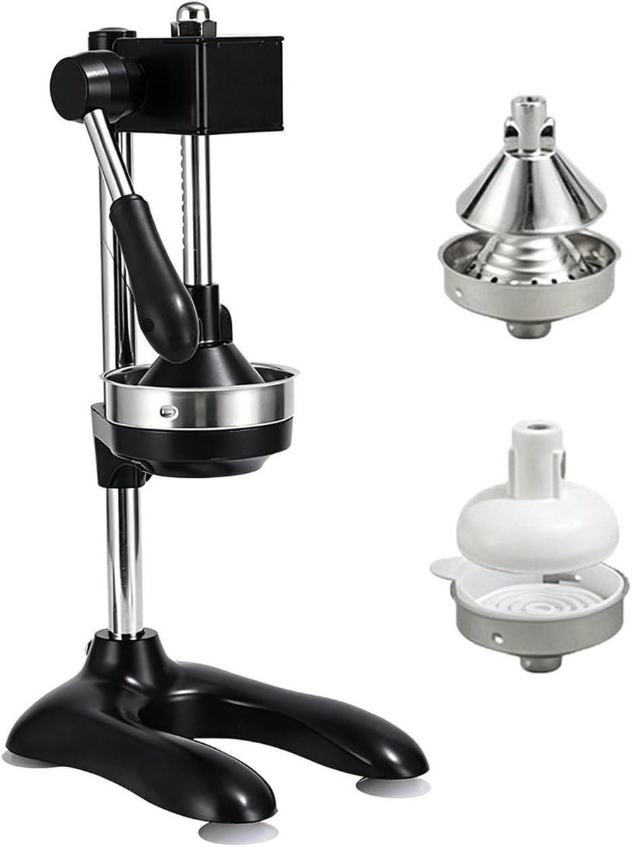 Handmatige Citruspers - Keukenpers - Vers Sap Maken - Brede Zuignapbasis - 45 cm Hoog - Zwart