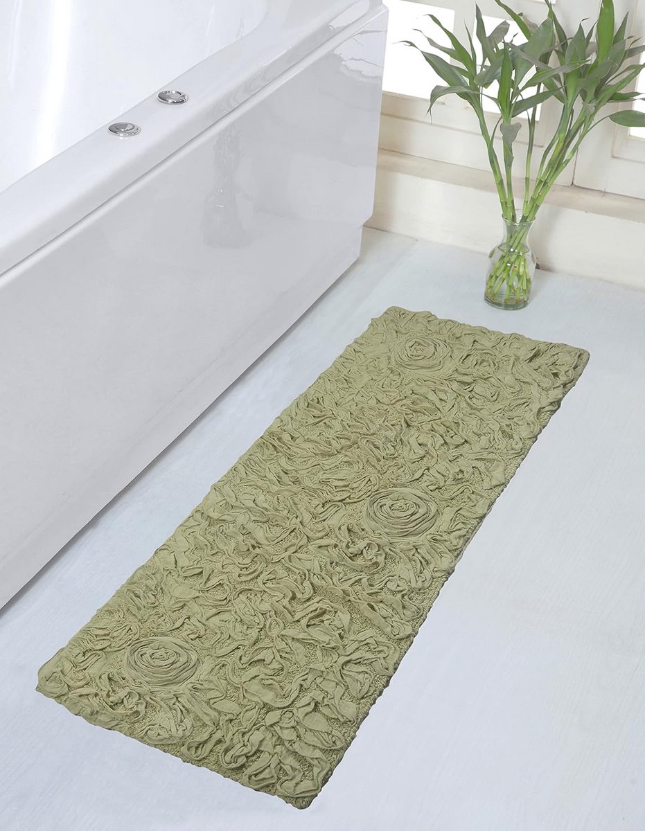 100% Katoenen Getufte Badtapijt Antislip 53x137 cm Machinewasbaar Zachte Badmat