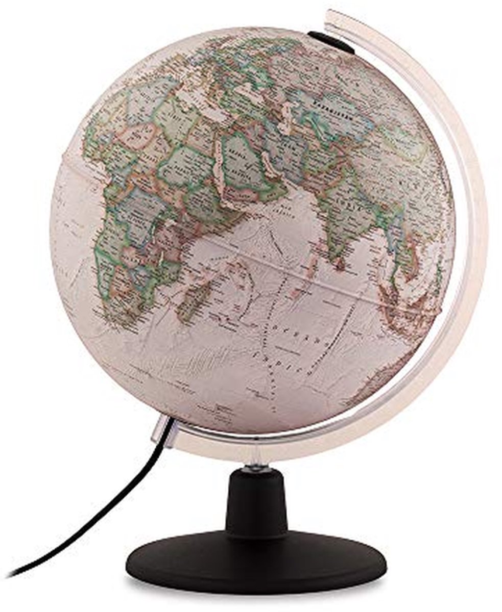 Elegante 30 cm Wereldbol met Oude Stijl en Verlichting | Draaibaar en Spaans