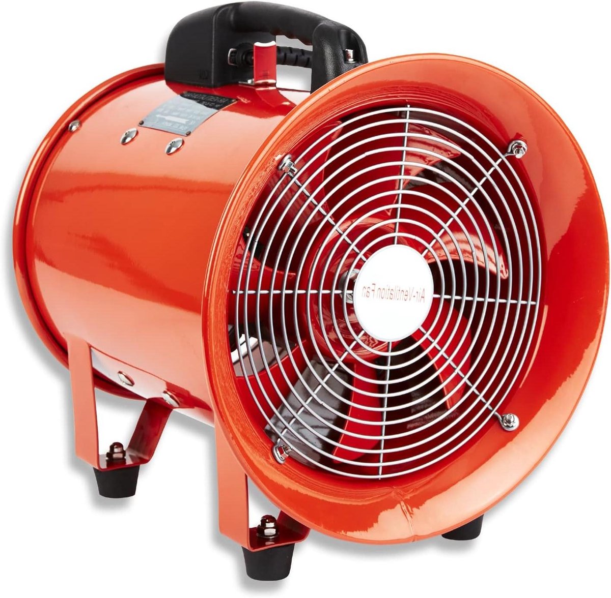 Draagbare Afzuigventilator - Werkplaats Ventilator - Lucht Verfrissen - Robuust Metalen Ontwerp - 35 x 35 x 40 cm - Zwart