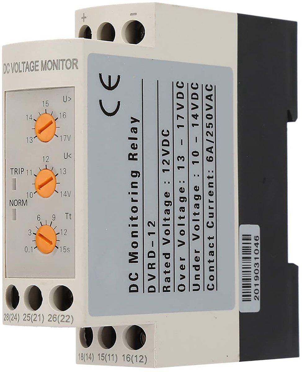 Dailygoody - Beveiligingsrelais - Spanningsbewaking - Realtime monitoring - DC12V - Overspanning en onderspanning - Ideaal voor elektrische installati...