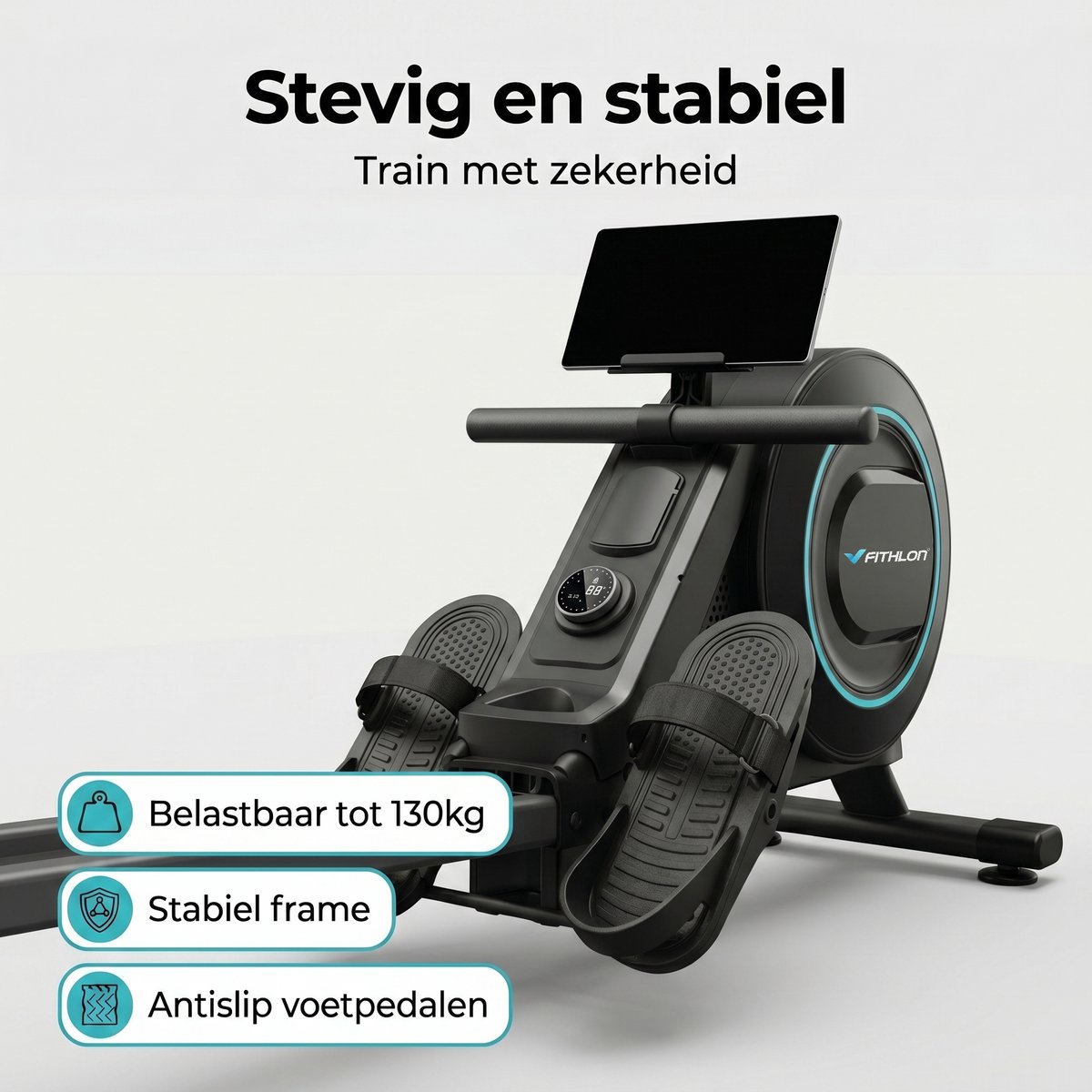 Fithlon Mag Row Roeitrainer - Roeimachine met Trainingsprogrammas & App - Roeiapparaat met 32 Weerstandniveaus - Met Gratis App - Inclusief 4 x Anti-Slip Matten thumbnail 3