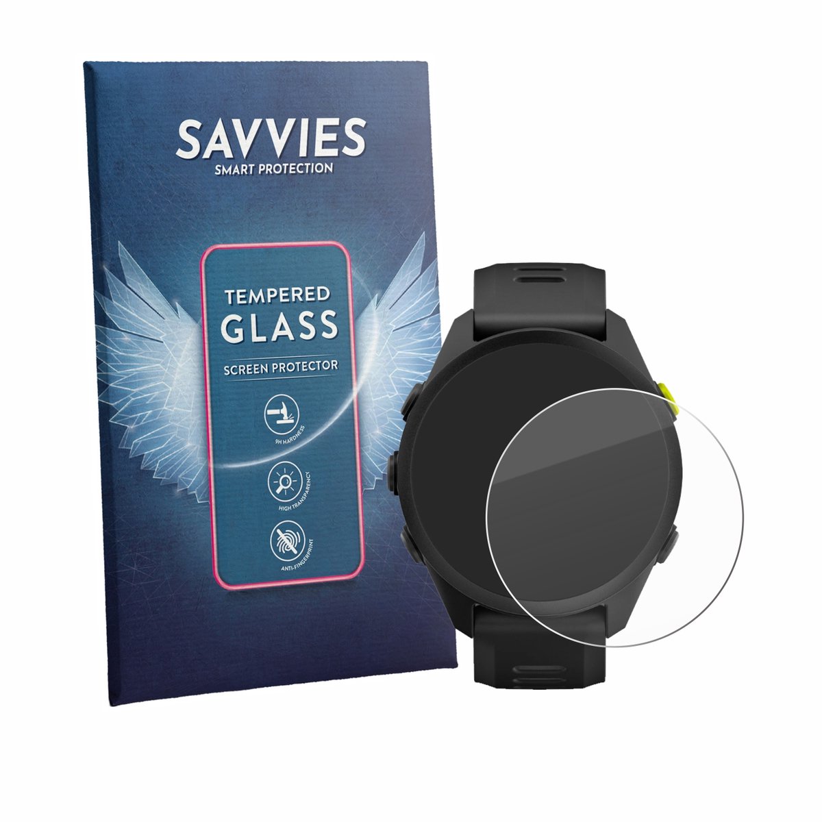Savvies - Glas Screenprotector voor Garmin Forerunner 70 - Gehard Beschermglas 9H