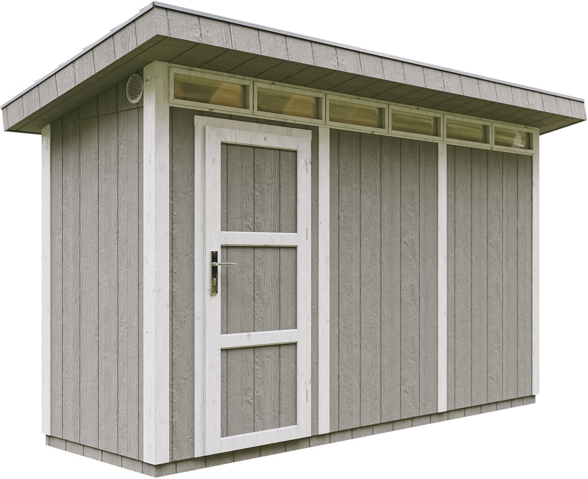 Bol.com Timbela M902-TUNDRA GREY - LP SmartSide Tuinhuis op houtbasis - 4 m² - 161xL412xH239 cm - met vloer en verf aanbieding