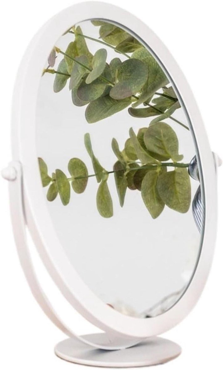 Kapspiegel Tafelmodel - Cosmetische spiegel - Make-up aanbrengen - 360 graden draaibaar - 18x23.5 cm - Wit