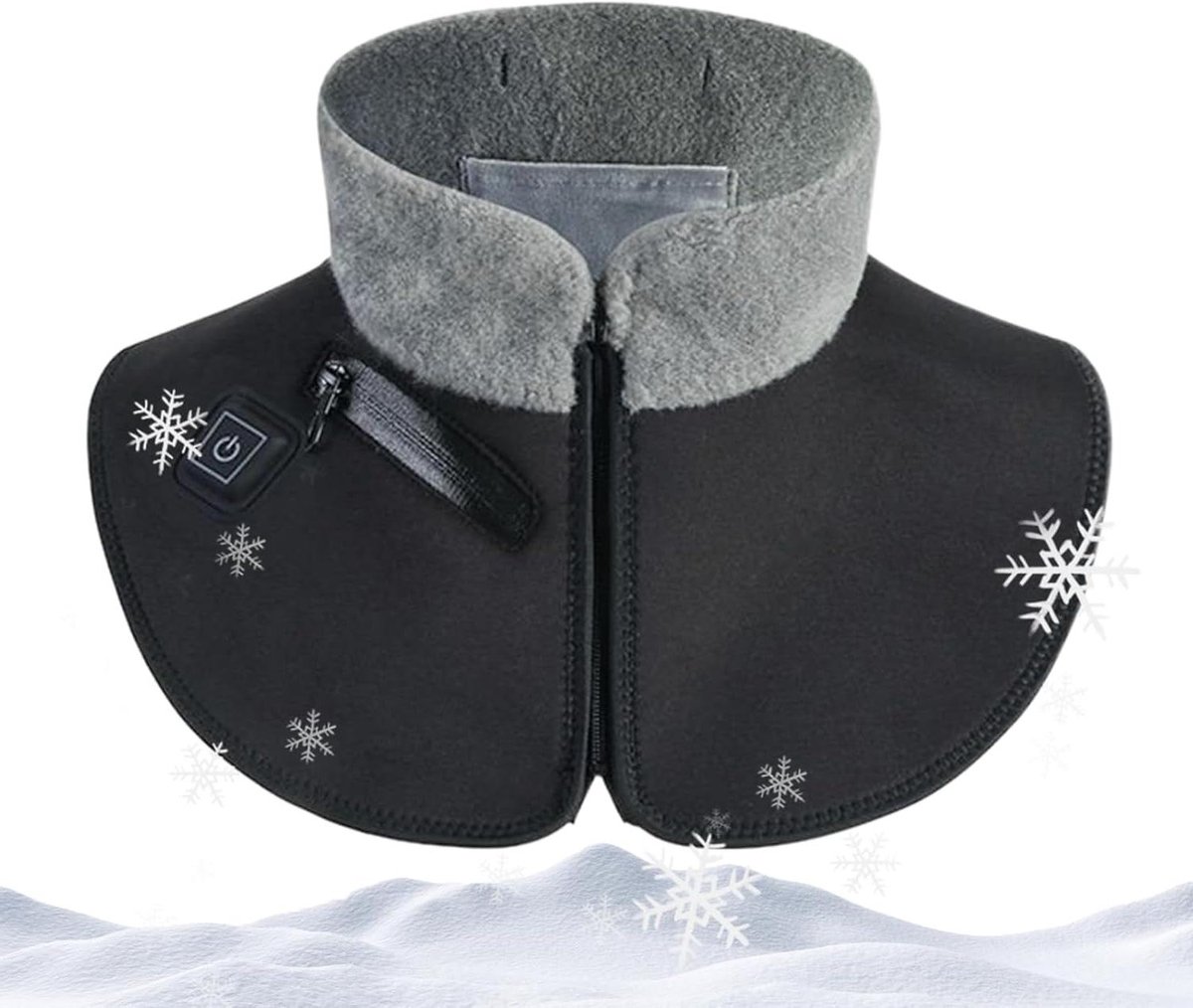 Nek en Schouder Warmer - Verwarmingsband Nek - Spierontspanning - Snelle Verwarmingstechnologie - 35 x 21 cm - Grijs