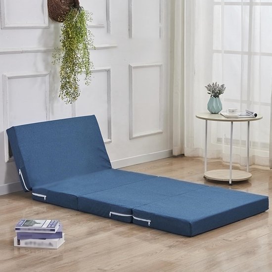 Opvouwbare Matras - Logeermatras Vloermatras - Comfortabel Slapen - Hoge Dichtheid Spons - 200 x 90 cm - Donkergrijs — afbeelding 3