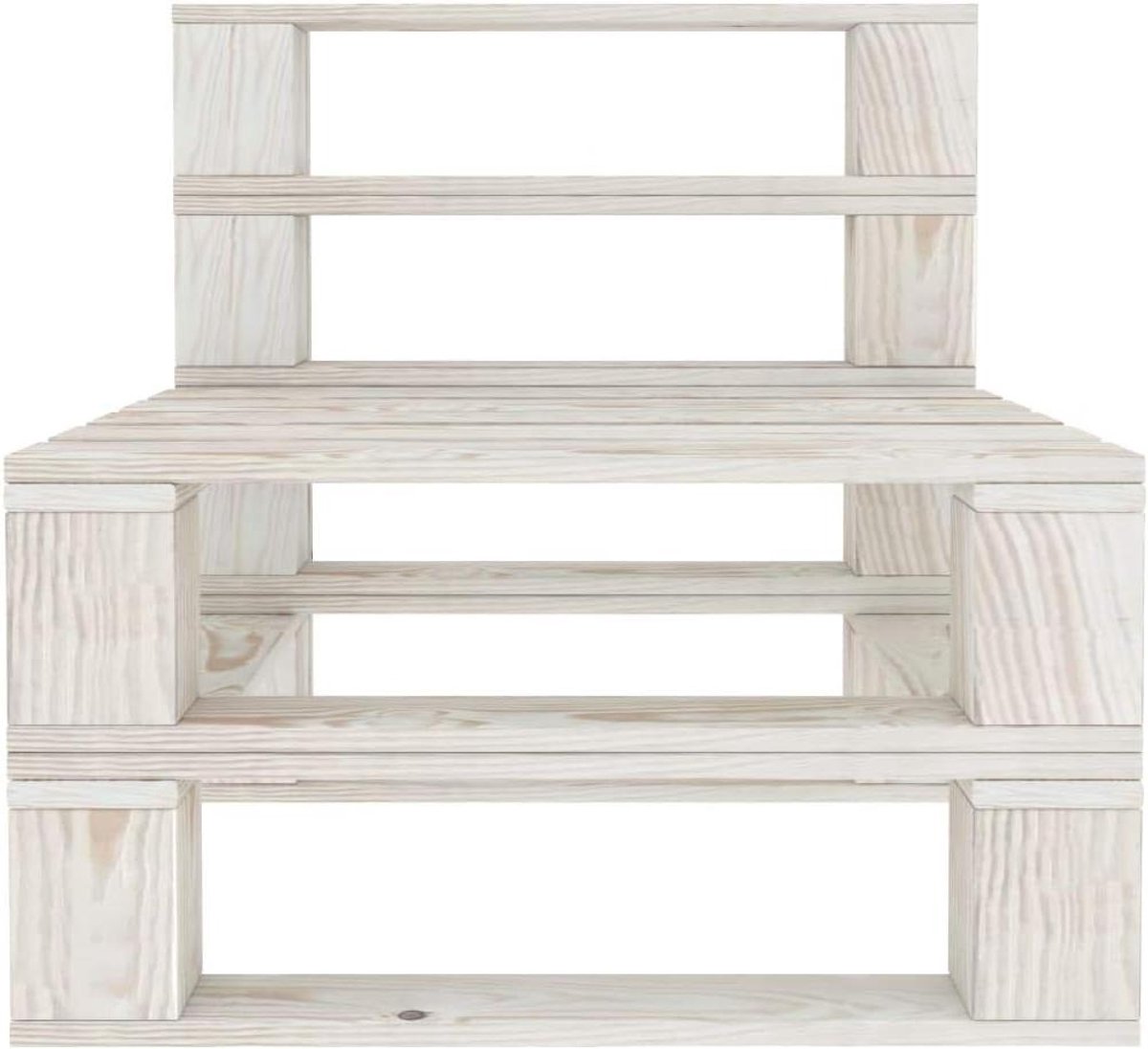 Palletbank Tuin - Houten Zitbank - Ontspannen Buiten - Weerbestendig Grenenhout - 60 x 675 cm - Wit