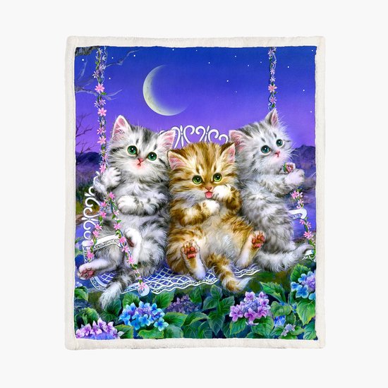 Katten Fleece Deken 130*150cm Moonlight Swing