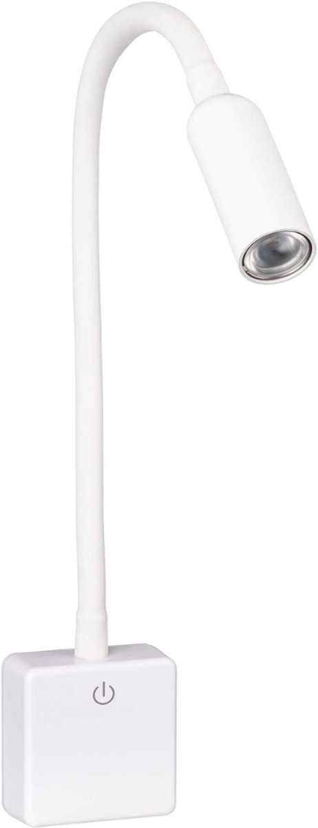 Verte Stekkerspot Dimbaar - LED-Lamp met Fitting - Dimbaar - Wandlamp met Stekker - 4W - Flexibele Zwanenhals - Neutraal Wit 4000 K - Leeslamp - Nachtlamp - Wit