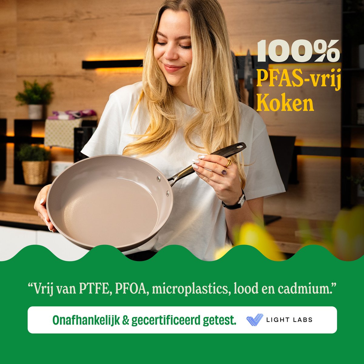 Cook & Pan 9-Delige Pannenset Taupe of Mind - PFAS vrij - Alle Warmtebronnen - Pannen Set met 7 jaar Garantie - Krasbestendige Anti Aanbaklaag - Vaatwasserbestendig - Gas, Inductie, Elektrisch, Oven - Koekenpan, Wokpan, Steelpan, Hapjespan, Kookpot – foto 3