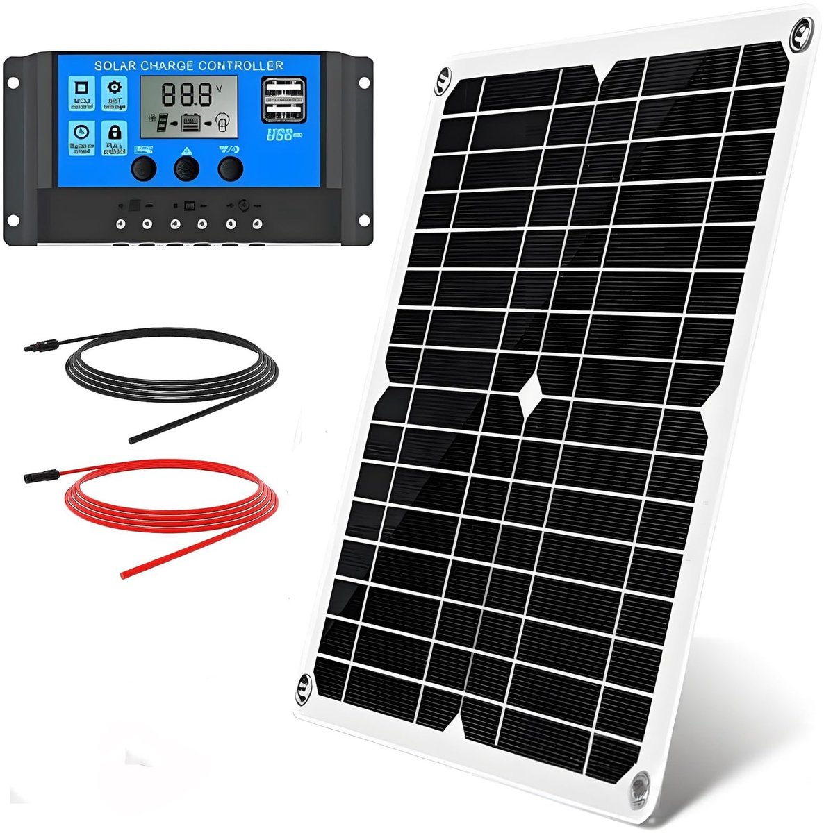 Solidchoice - Dailygoody - Zonnepaneel - 300W Zonneladercontroller - Waterdicht IP67 - DC 12V 24V - Mobiele Telefoons - Opladen voor Buitenactiviteiten