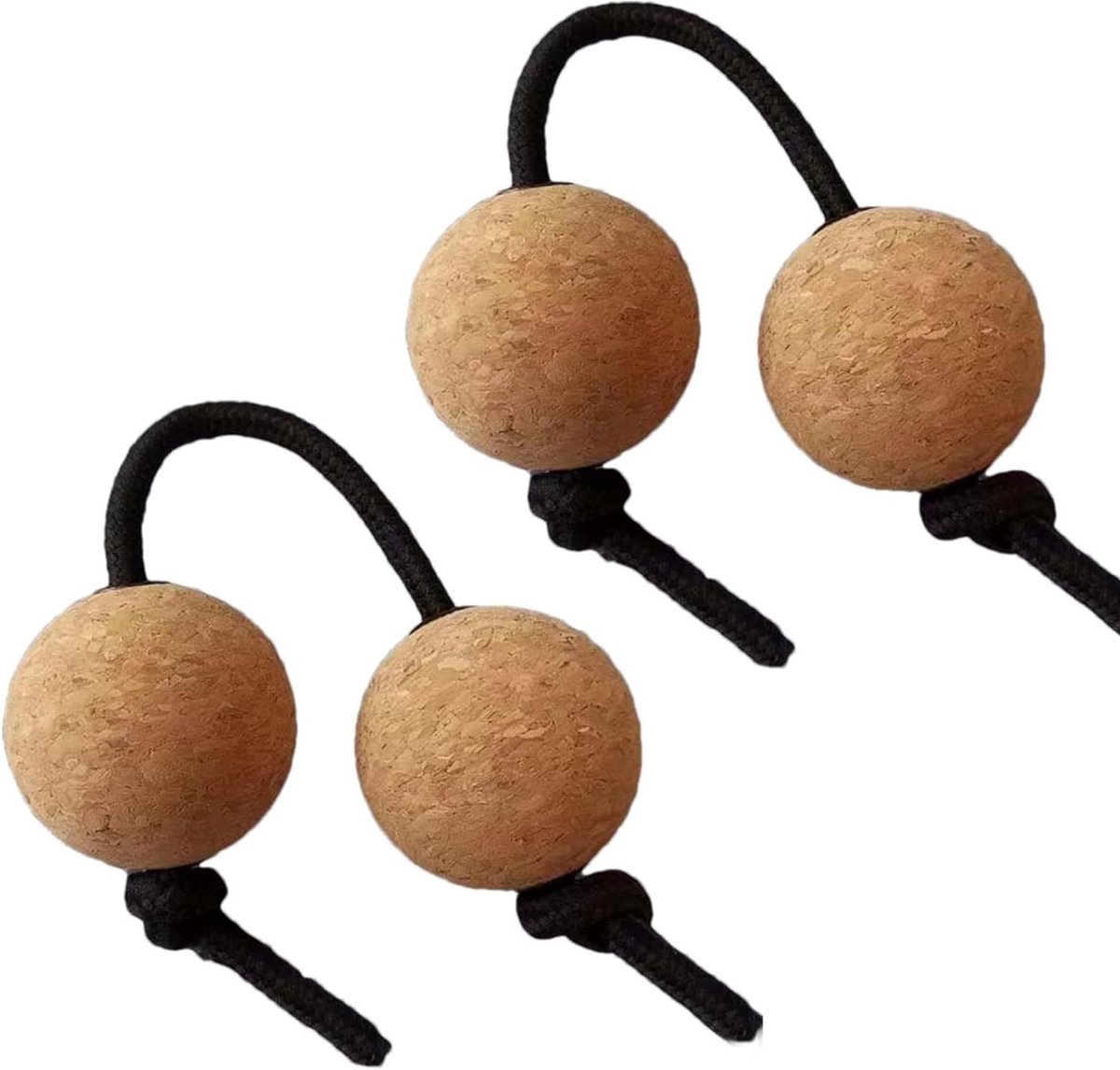 Percussie Ballen - Shaker Instrument - Muziek Maken - Kurk Constructie - 2 Paar - Natuurlijk