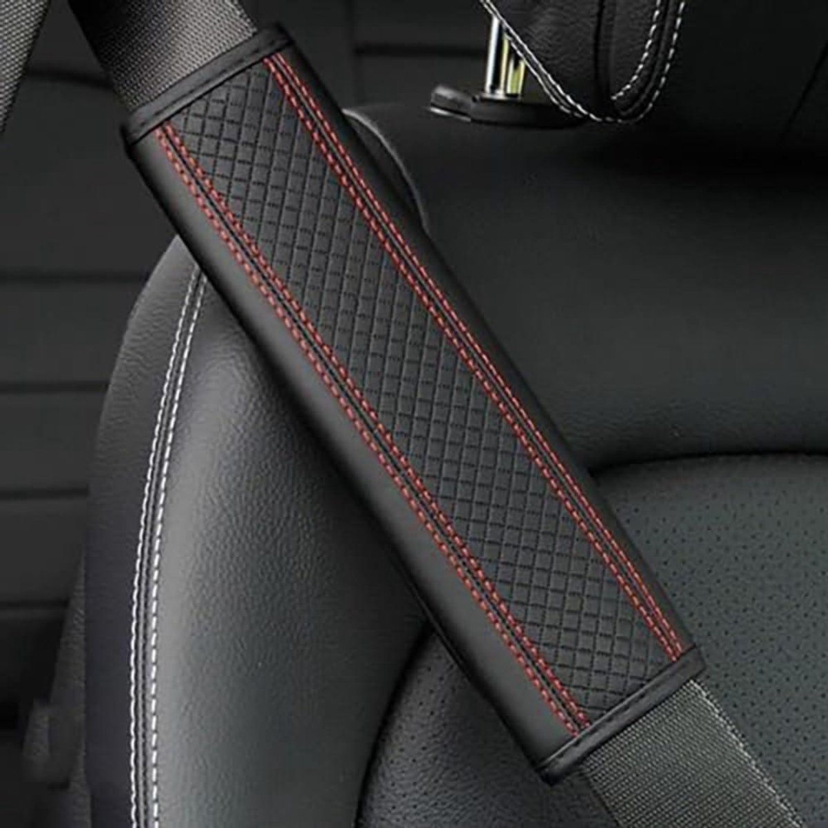 Autogordelhoes - Gordelpads - Comfortabel Rijden - Verstelbare Klittenbandsluiting - 2 stuks - Zwart