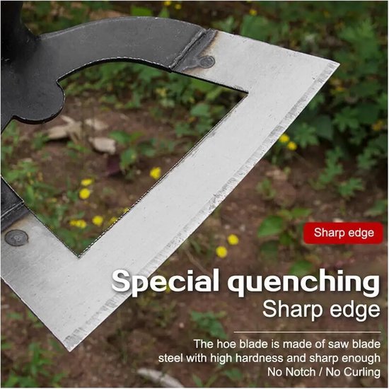 Holle schoffel - Wiedgereedschap tuinschop - Onkruid verwijderen - Verdikt staal lange steel - 5.51x3.54 inch - Zilver — afbeelding 3