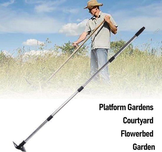 Onkruid Schoffel - Tuin Schoffel - Wieden en Tuinieren - Verstelbare Lengte - 160 cm - Zwart — afbeelding 2